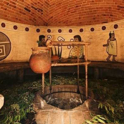 Maya temazcal ritual in Uxmal